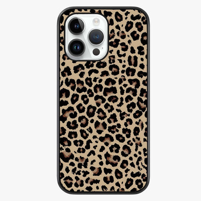 Savage Chic Pattern Glass Case showing full back design in clean flat view with glossy glass finish.