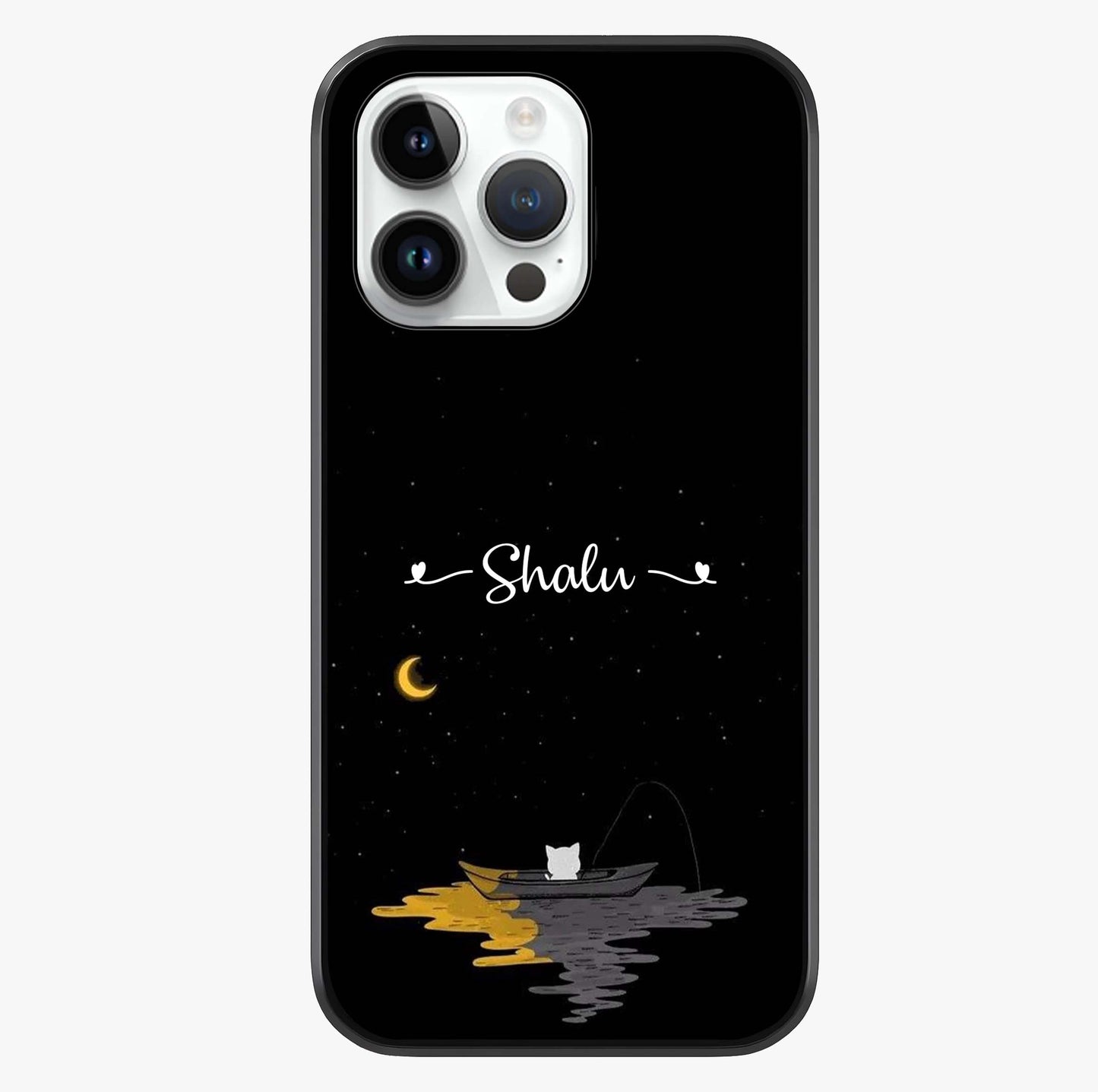 Silent Night Row Glass Case showing full back design in clean flat view with glossy glass finish.