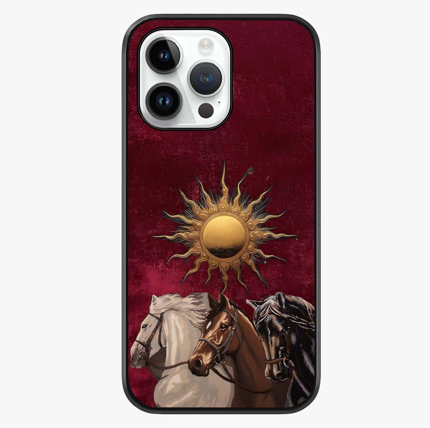 Solar Riders Glass Case showing full back design in clean flat view with glossy glass finish.