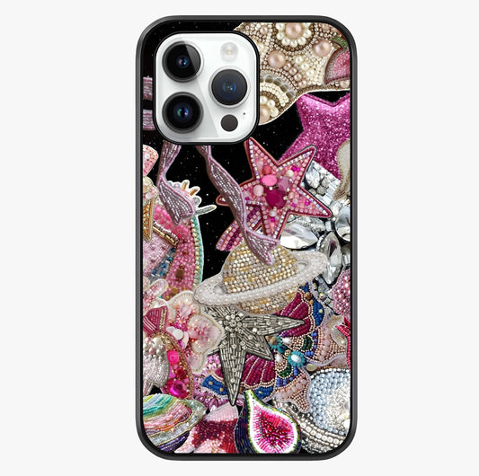 Starlit Jewel Dream Glass Case showing full back design in clean flat view with glossy glass finish.