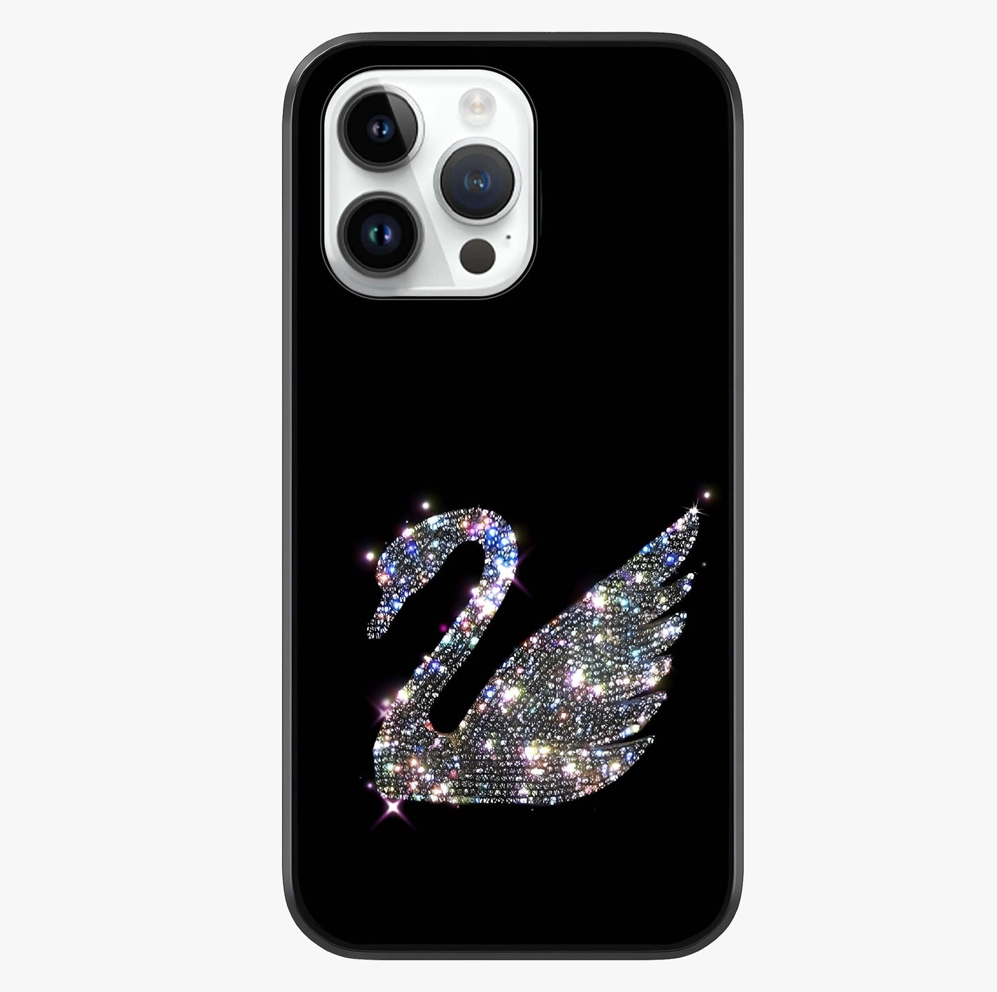 Starlit Swan Grace Glass Case showing full back design in clean flat view with glossy glass finish.