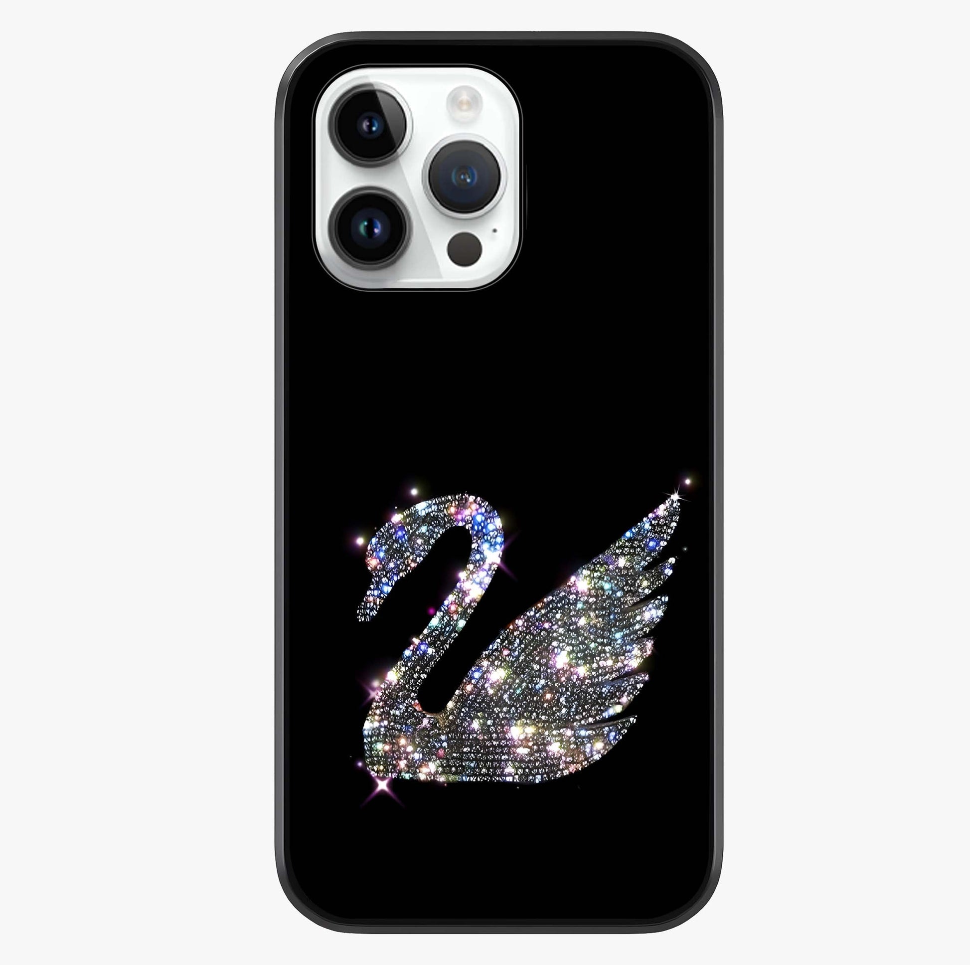 Starlit Swan Grace Glass Case showing full back design in clean flat view with glossy glass finish.