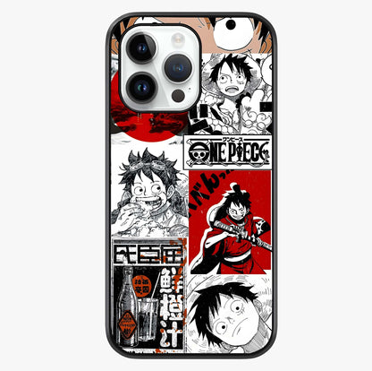 Strawhat Chaos Panels Glass Case showing full back design in clean flat view with glossy glass finish.