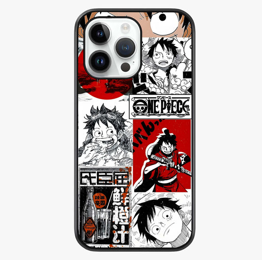 Strawhat Chaos Panels Glass Case showing full back design in clean flat view with glossy glass finish.