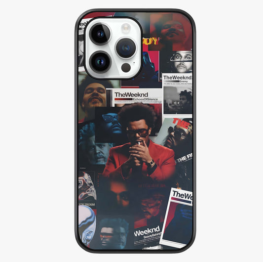 The Weeknd Glass Case showing full back design in clean flat view with glossy glass finish.