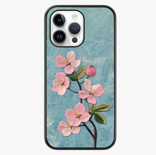 Threaded Blossom Breeze Glass Case showing full back design in clean flat view with glossy glass finish.