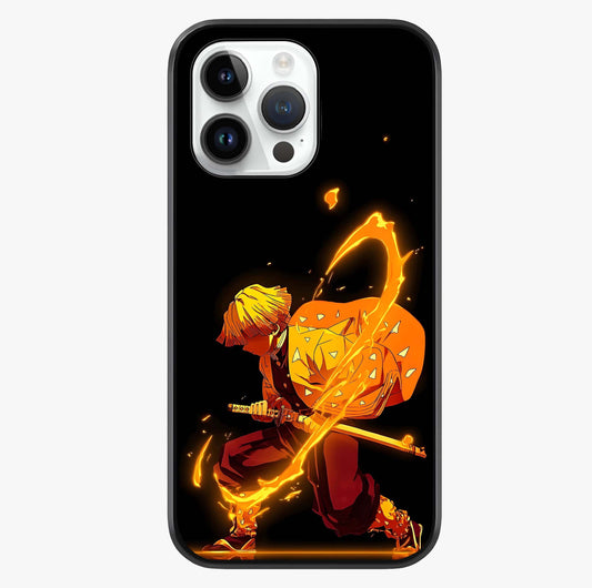 Thunder Flame Execution Glass Case showing full back design in clean flat view with glossy glass finish.
