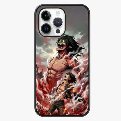 Titan Awakening Fury Glass Case showing full back design in clean flat view with glossy glass finish.