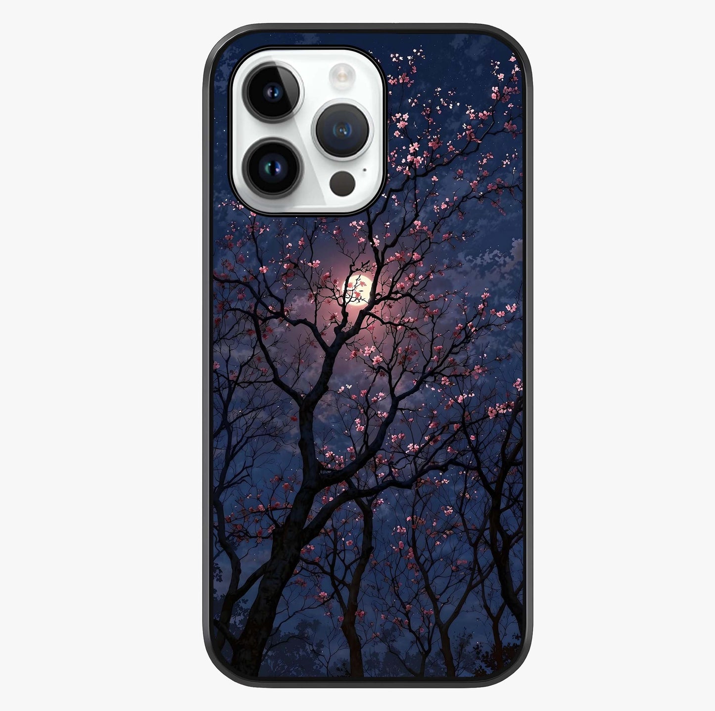 Twilight Sakura Serenade Glass Case showing full back design in clean flat view with glossy glass finish.