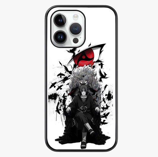 Uchiha Shadow Throne Glass Case showing full back design in clean flat view with glossy glass finish.
