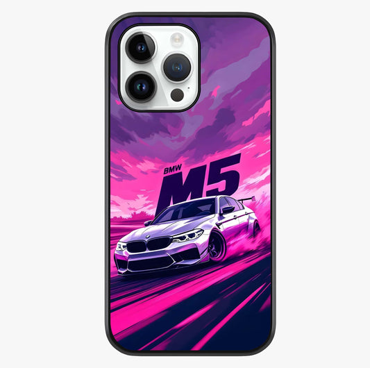 Velocity Drift Pulse Glass Case showing full back design in clean flat view with glossy glass finish.