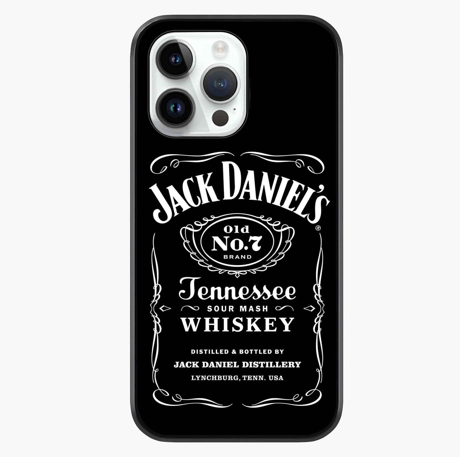 Vintage Whiskey Heritage Glass Case showing full back design in clean flat view with glossy glass finish.