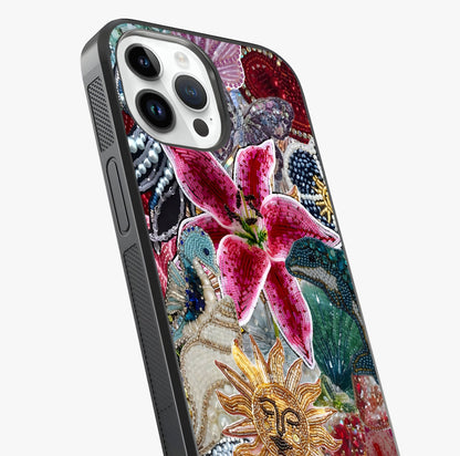 Beaded Garden Fantasy Glass Case captured at a warm angle highlighting gloss, texture and premium glass finish.