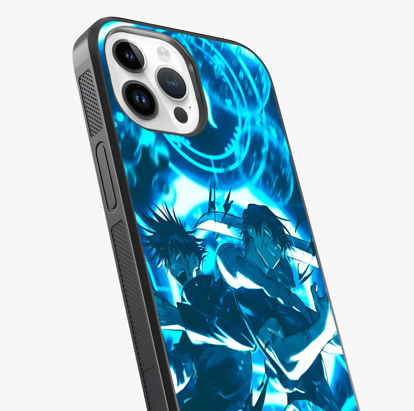 Cursed Energy Clash Glass Case captured at a warm angle highlighting gloss, texture and premium glass finish.