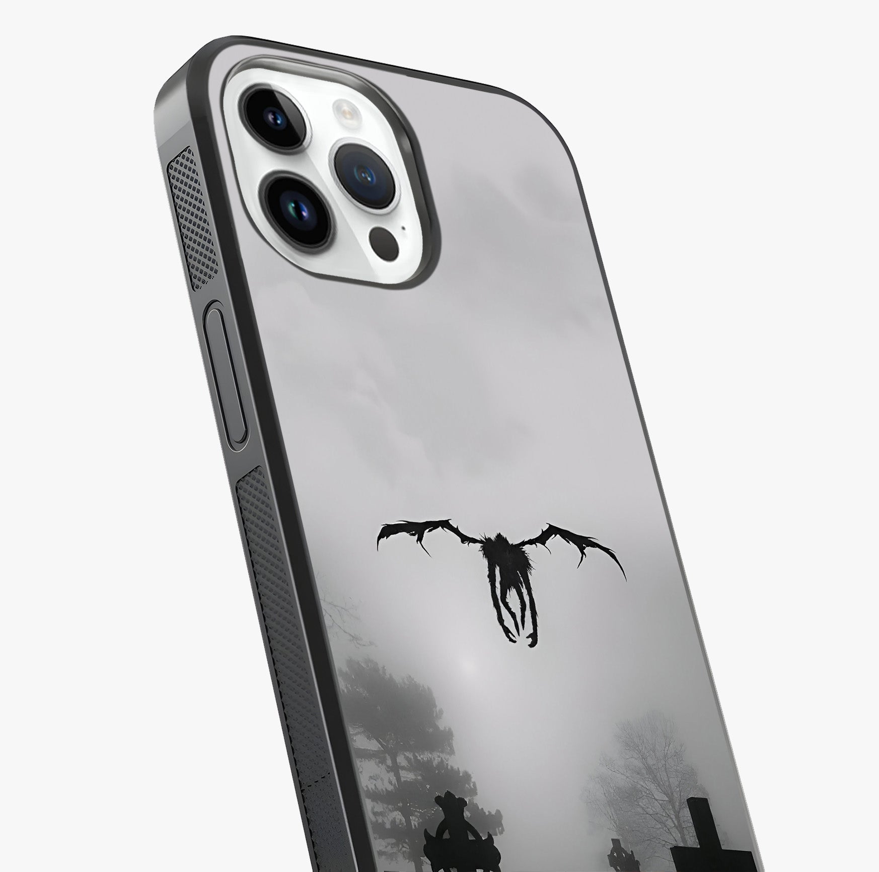 Graveyard Shadow Descent Glass Case captured at a warm angle highlighting gloss, texture and premium glass finish.