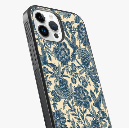 Heirloom Wild Bloom Glass Case captured at a warm angle highlighting gloss, texture and premium glass finish.
