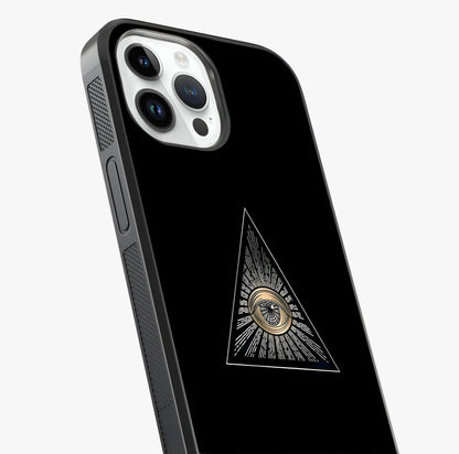 Illuminati Evil Glass Case captured at a warm angle highlighting gloss, texture and premium glass finish.