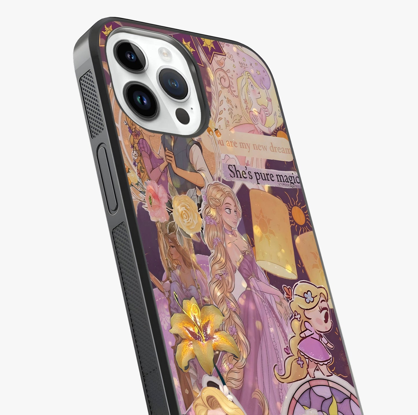 Magical Tangled Dream Glass Case captured at a warm angle highlighting gloss, texture and premium glass finish.
