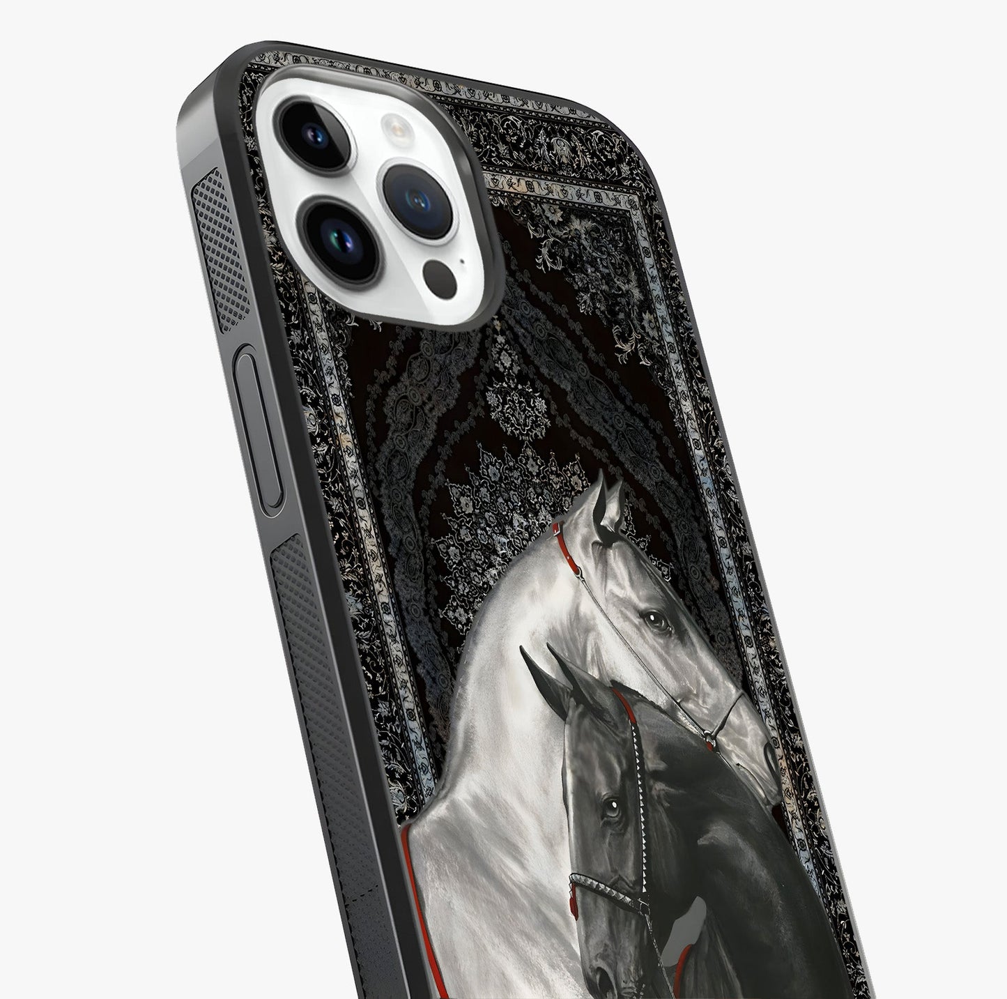 Majestic Ride Legacy Glass Case captured at a warm angle highlighting gloss, texture and premium glass finish.