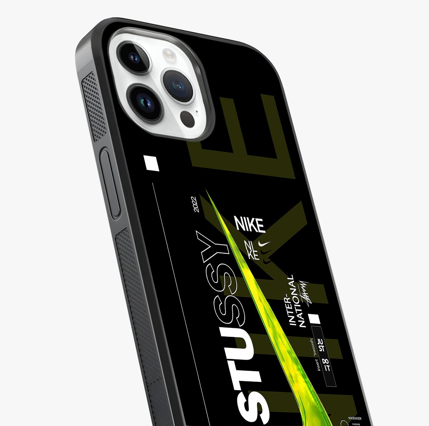 Neon Street Edition Glass Case captured at a warm angle highlighting gloss, texture and premium glass finish.