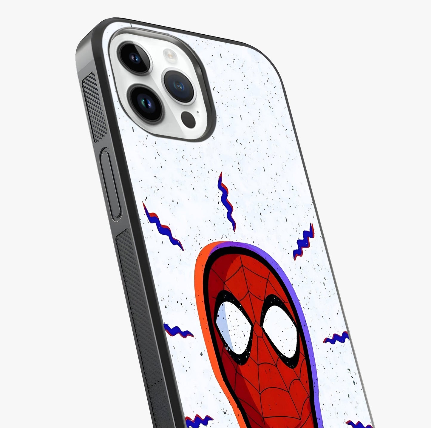 Omg Spiderman Glass Case captured at a warm angle highlighting gloss, texture and premium glass finish.