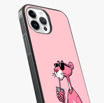 Pink Panther Glass Case captured at a warm angle highlighting gloss, texture and premium glass finish.