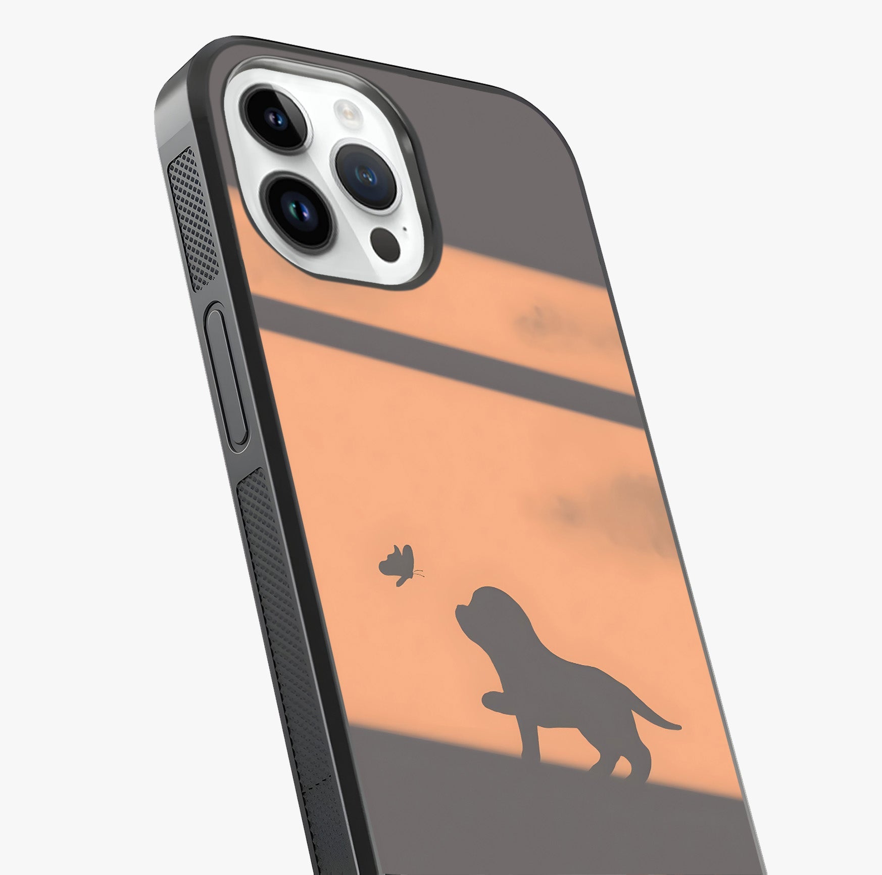 Puppy Shadow Art Glass Case captured at a warm angle highlighting gloss, texture and premium glass finish.