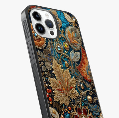 Royal Jewel Garden Glass Case captured at a warm angle highlighting gloss, texture and premium glass finish.