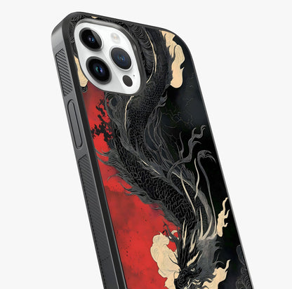 Shadow Dragon Fury Glass Case captured at a warm angle highlighting gloss, texture and premium glass finish.