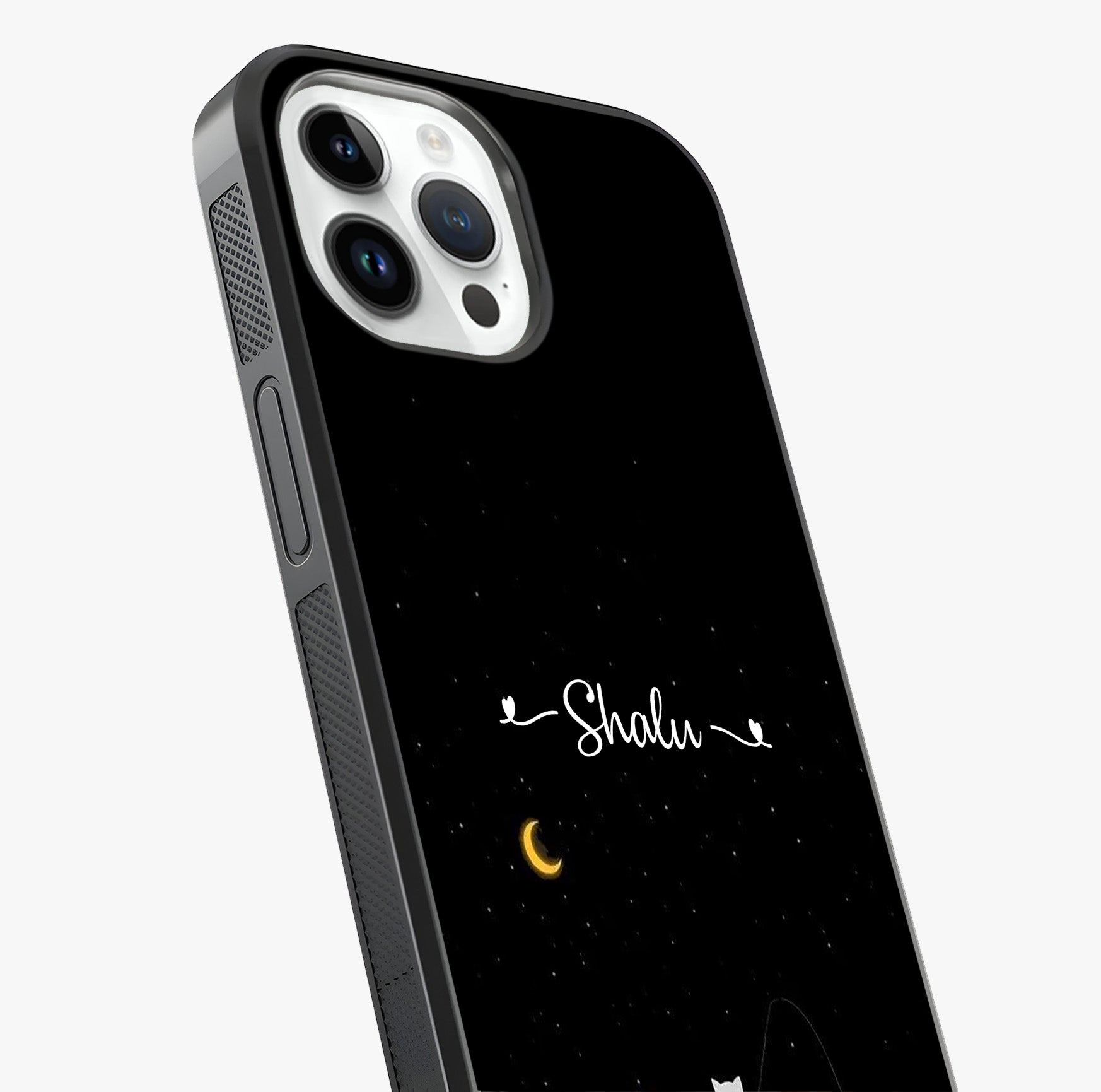 Silent Night Row Glass Case captured at a warm angle highlighting gloss, texture and premium glass finish.