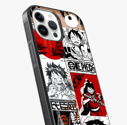 Strawhat Chaos Panels Glass Case captured at a warm angle highlighting gloss, texture and premium glass finish.