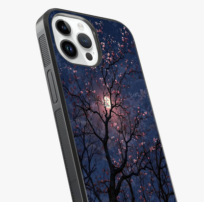Twilight Sakura Serenade Glass Case captured at a warm angle highlighting gloss, texture and premium glass finish.