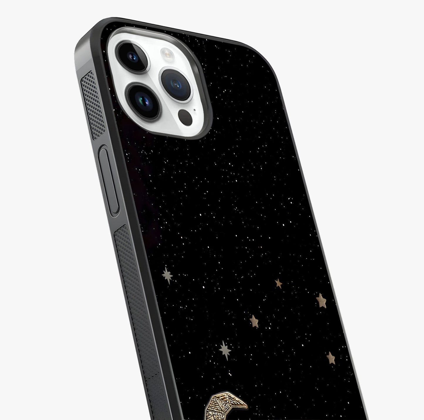 Twinkle Star With Half Moon Glass Case captured at a warm angle highlighting gloss, texture and premium glass finish.