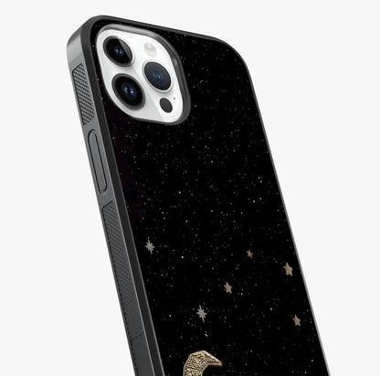 Twinkle Star With Half Moon Glass Case captured at a warm angle highlighting gloss, texture and premium glass finish.
