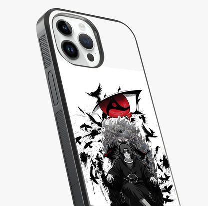 Uchiha Shadow Throne Glass Case captured at a warm angle highlighting gloss, texture and premium glass finish.