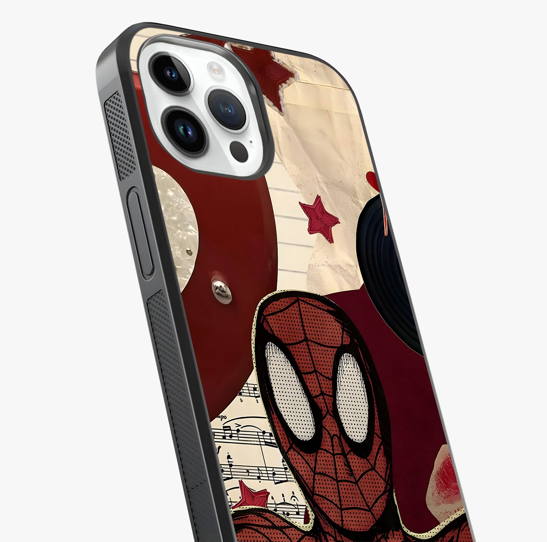 Web Warrior Vibes Glass Case captured at a warm angle highlighting gloss, texture and premium glass finish.