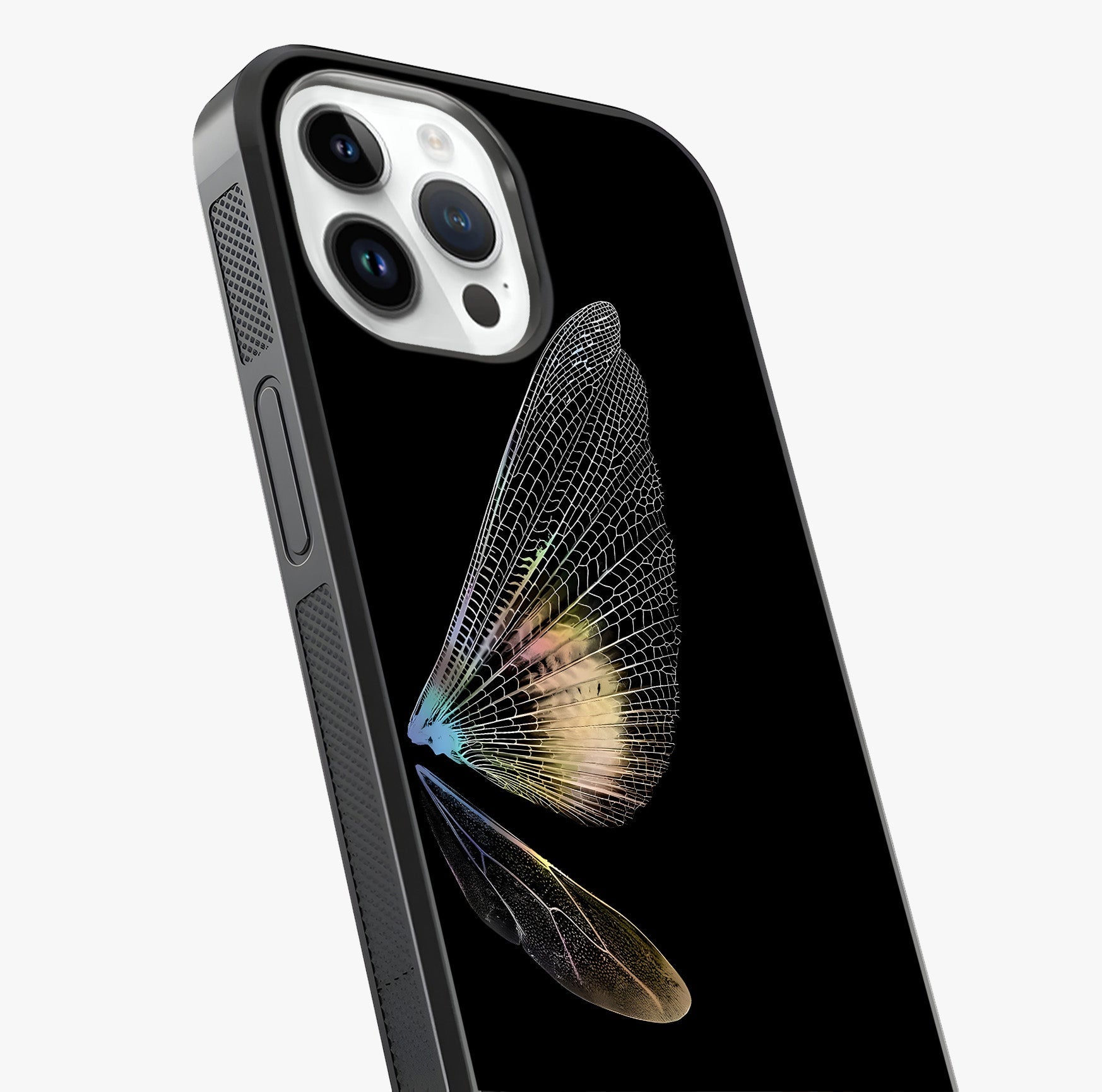 Whispers Of Wings Glass Case captured at a warm angle highlighting gloss, texture and premium glass finish.