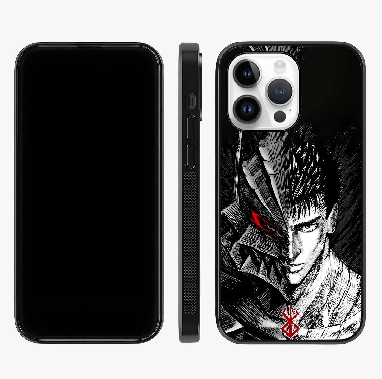 Berserker Blood Oath Glass Case displayed upright for full design visibility and premium finish.