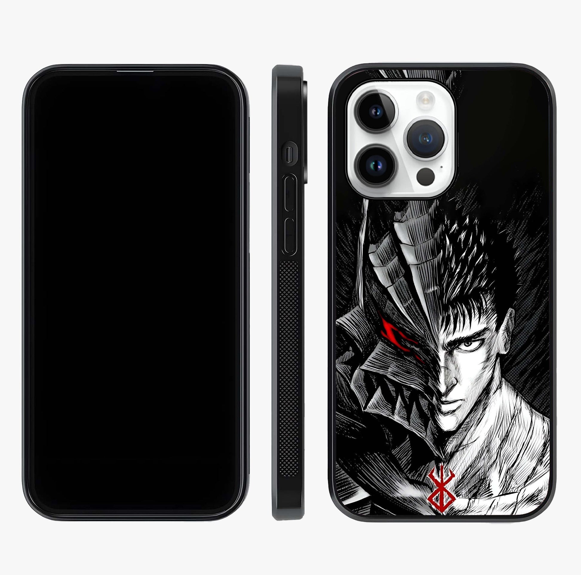 Berserker Blood Oath Glass Case displayed upright for full design visibility and premium finish.