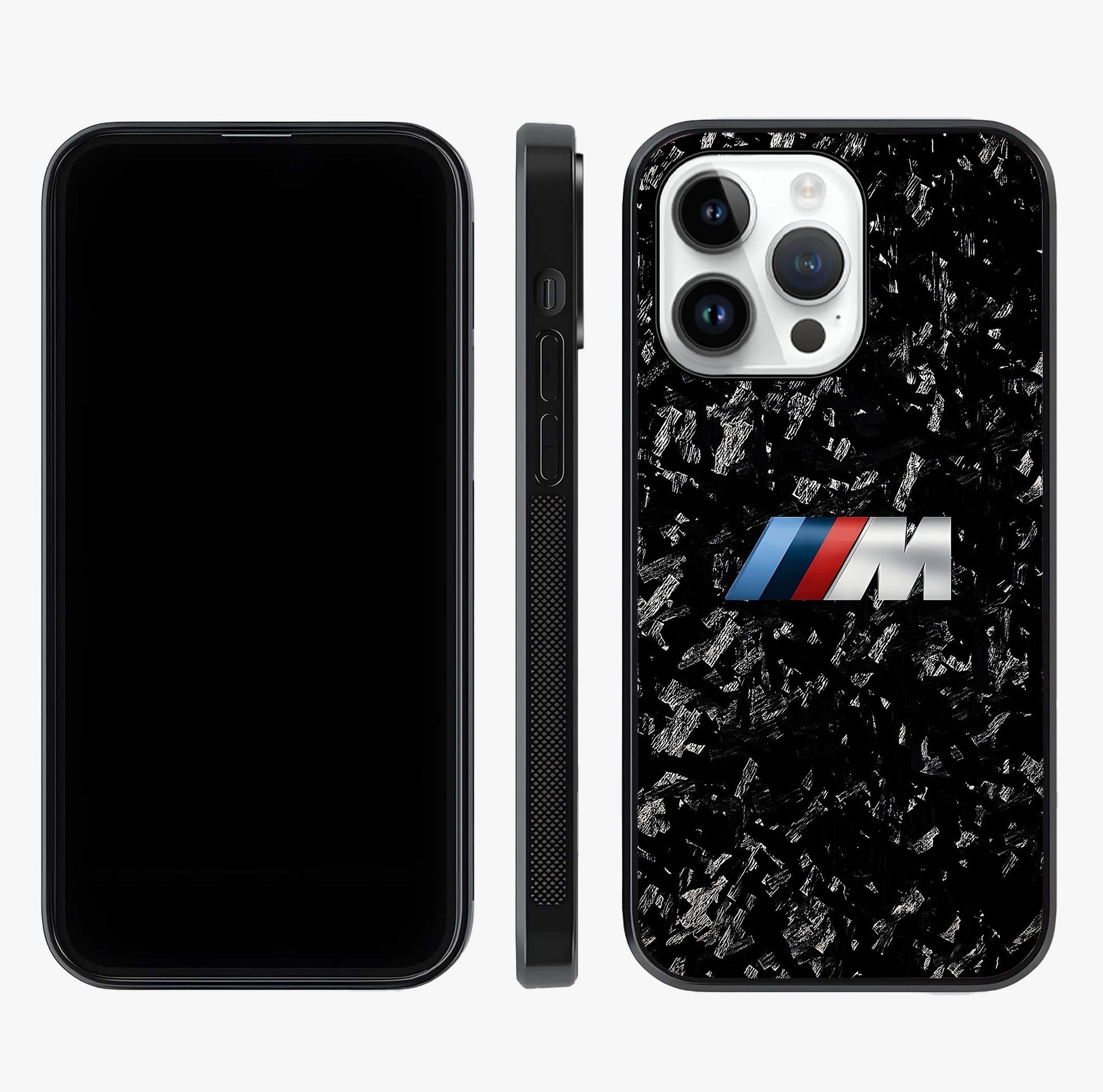 Carbon Speed Mark Glass Case displayed upright for full design visibility and premium finish.