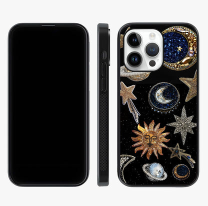 Celestial Gem Constellations Glass Case displayed upright for full design visibility and premium finish.