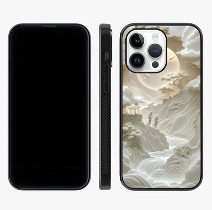 Celestial Origami Glass Case displayed upright for full design visibility and premium finish.