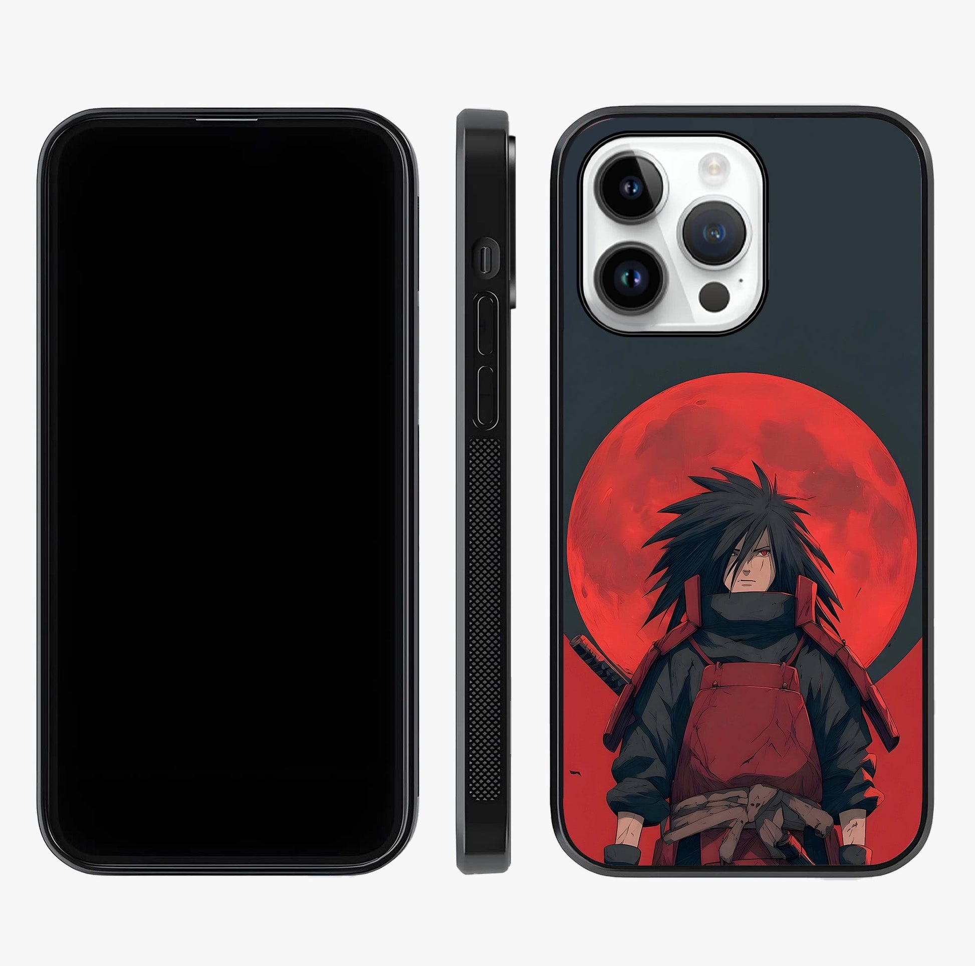 Crimson Moon Warlord Glass Case displayed upright for full design visibility and premium finish.