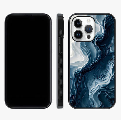 Ethereal Paper Marble Glass Case displayed upright for full design visibility and premium finish.