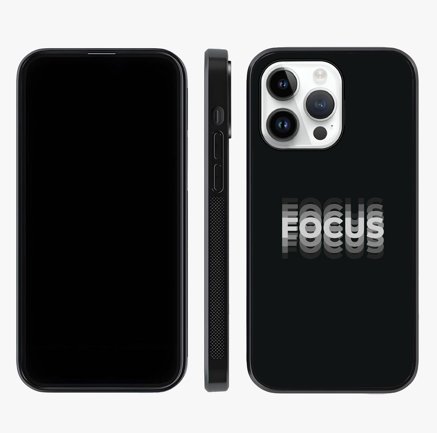Focus Mode On Glass Case displayed upright for full design visibility and premium finish.