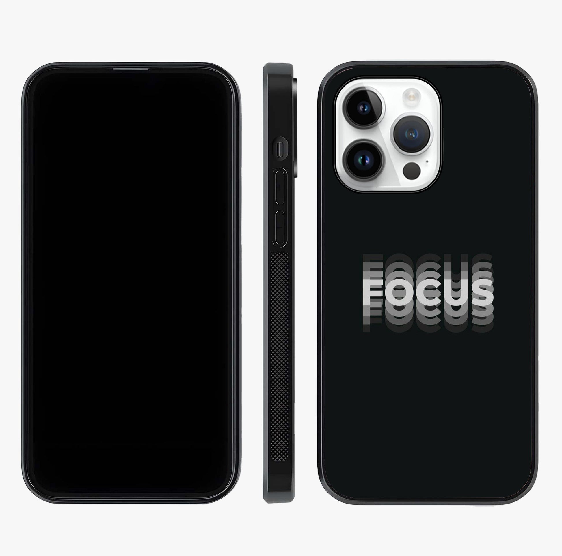 Focus Mode On Glass Case displayed upright for full design visibility and premium finish.