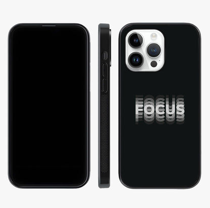 Focus Mode On Glass Case displayed upright for full design visibility and premium finish.