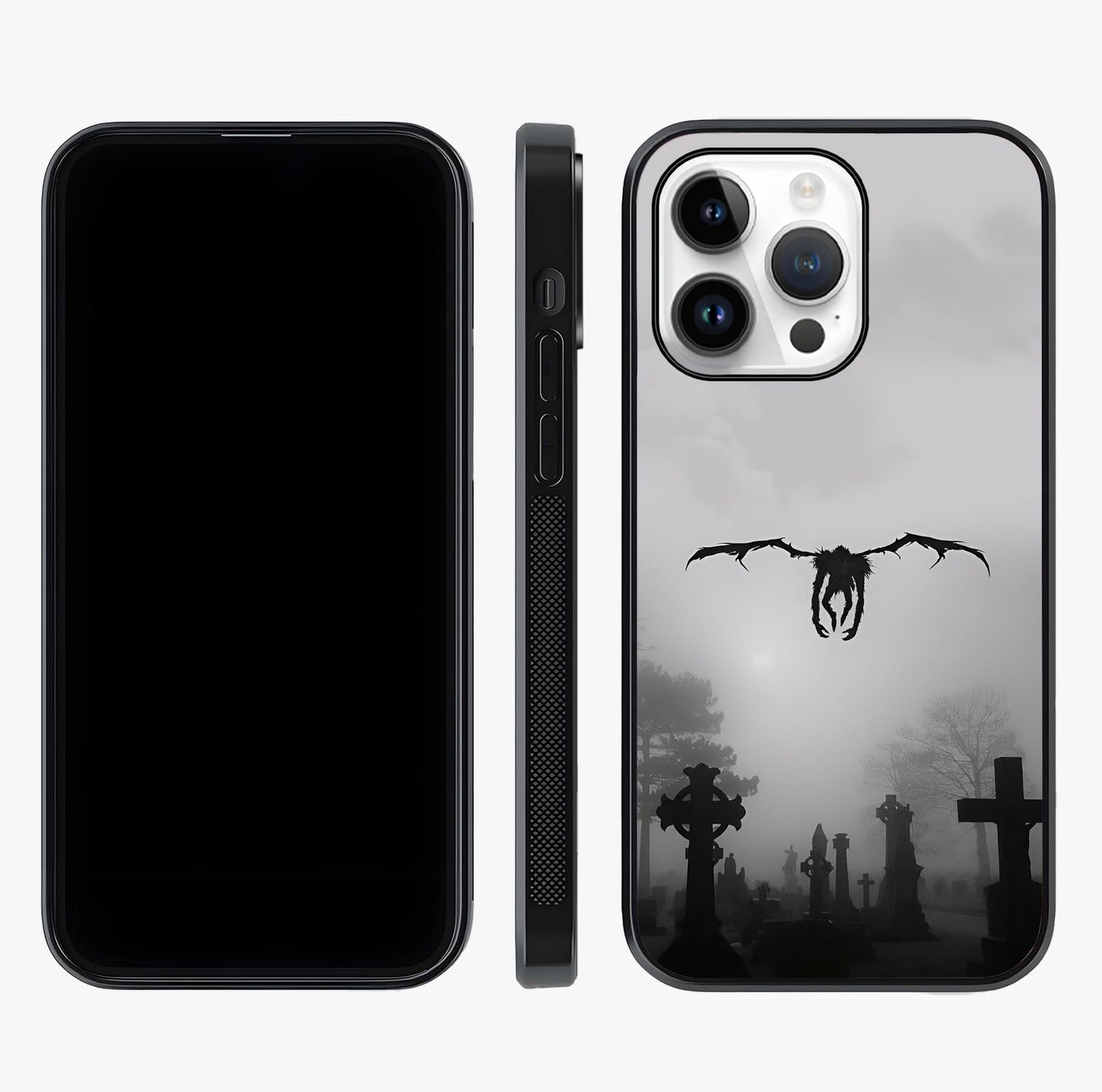 Graveyard Shadow Descent Glass Case displayed upright for full design visibility and premium finish.