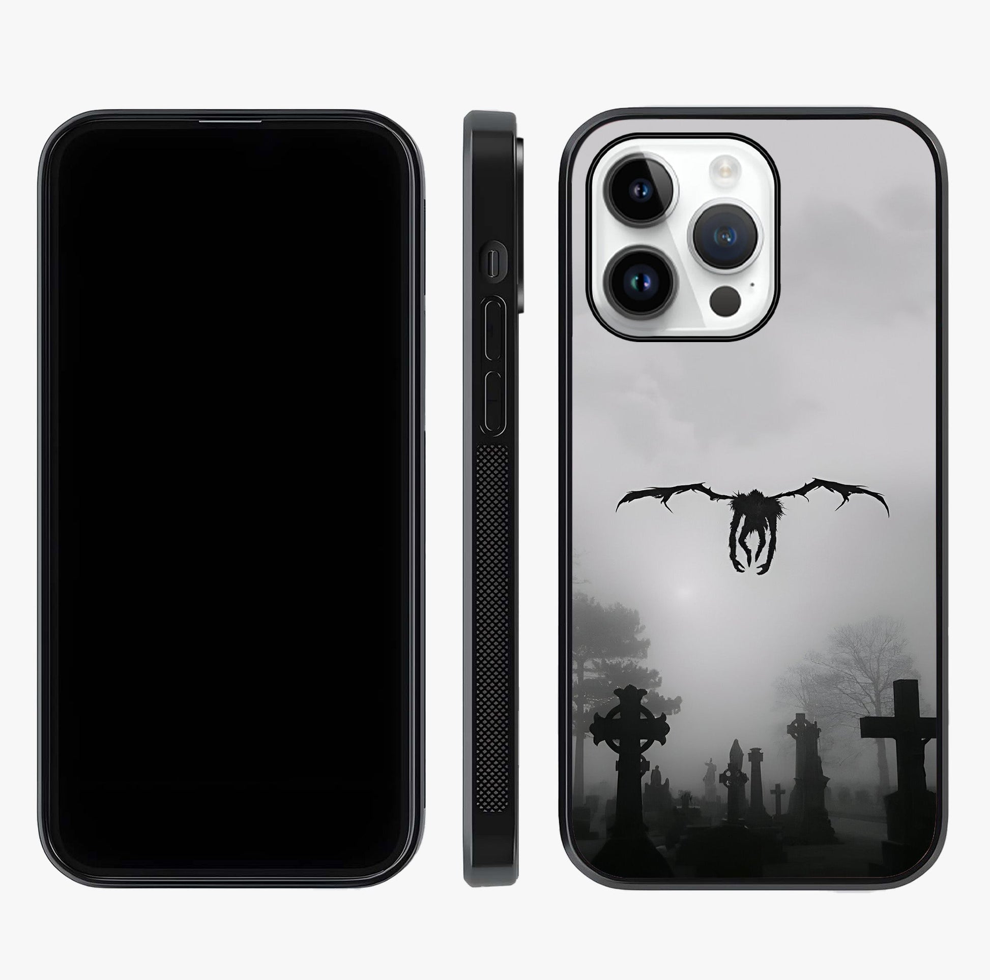 Graveyard Shadow Descent Glass Case displayed upright for full design visibility and premium finish.