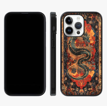 Inferno Dragon Soul Glass Case displayed upright for full design visibility and premium finish.